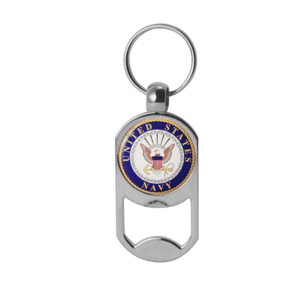 U.S. Navy Crest on Zinc Alloy Bottle Opener Key Chain - Military Republic