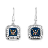 U.S. Navy Crystal Square Earrings - Military Republic