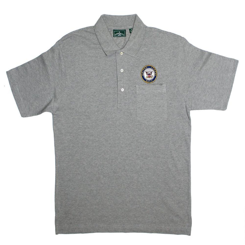U.S. Navy Golf Shirts with Pocket - Grey – Military Republic