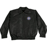Navy Leather Jacket-Military Republic