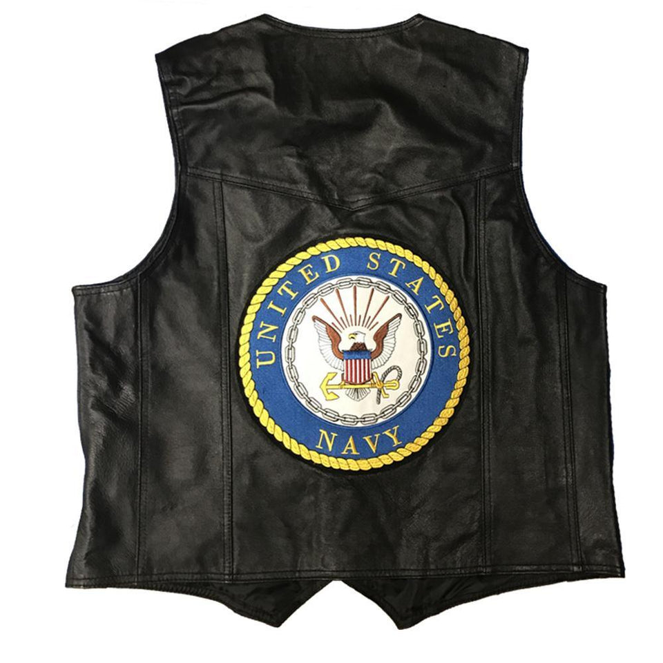 U.S. Navy Leather Vest-Military Republic