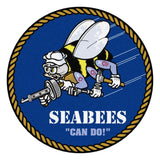 US Navy Seabees Round Mat - Military Republic