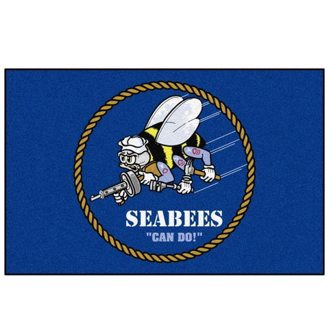US Navy Seabees Star Floor Mat - Military Republic