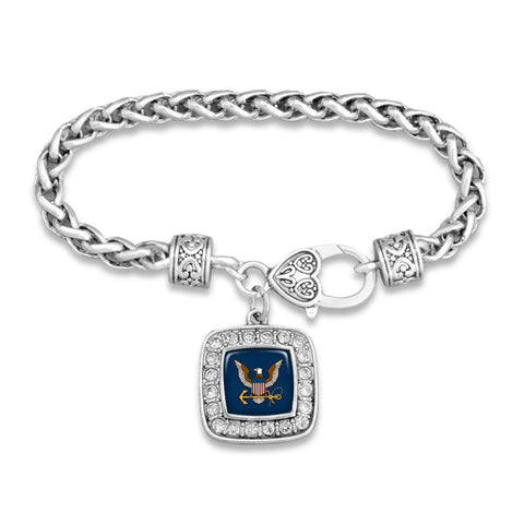 U.S. Navy Square Crystal Bracelet - Military Republic