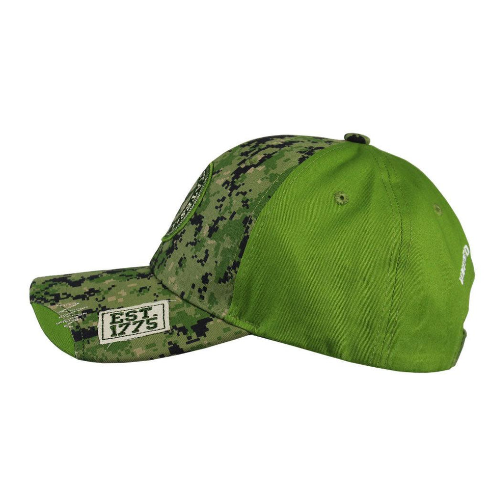 Navy Green Distressed Camo US Navy Cap with Green Streak - Military Republic
