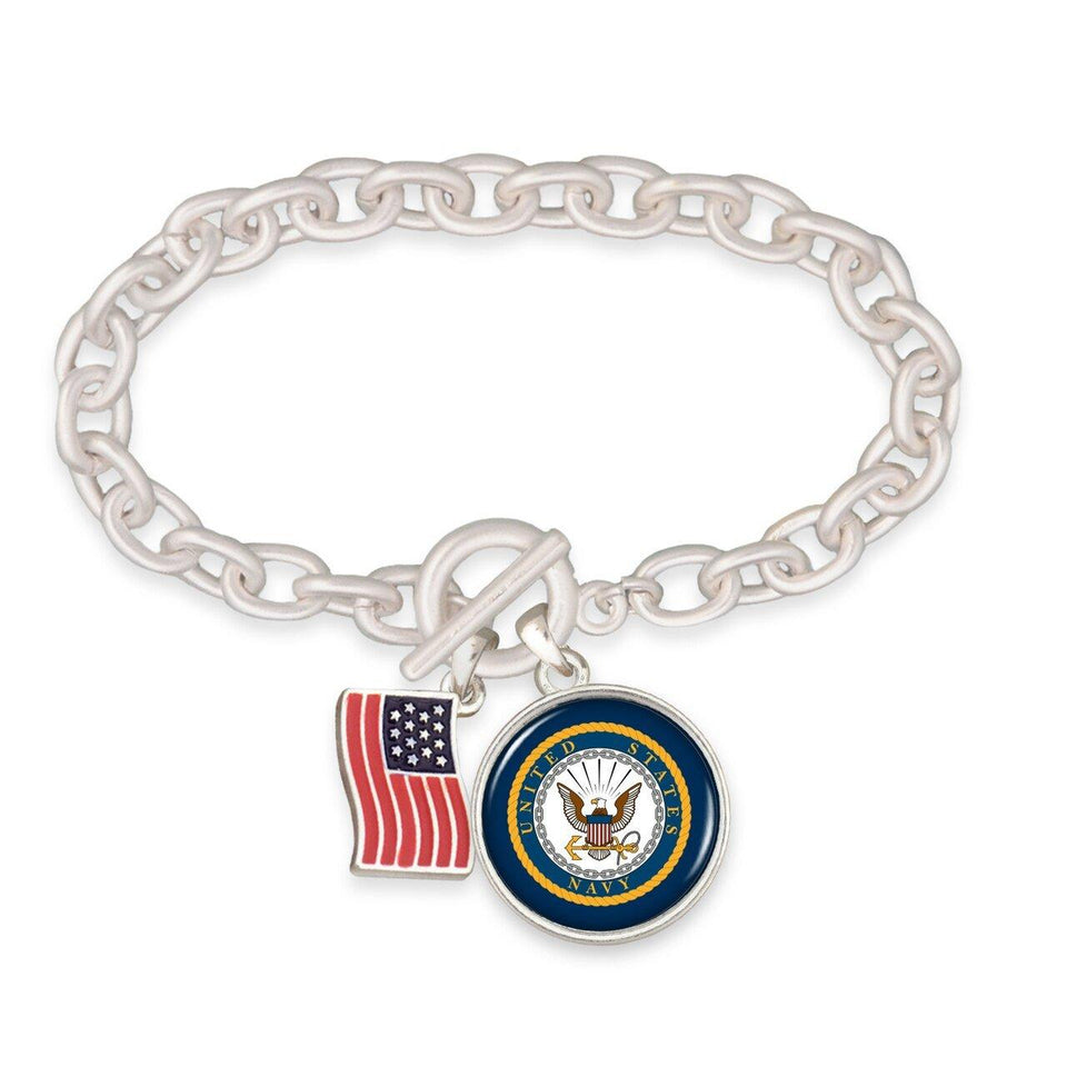 U.S. Navy Toggle Bracelet with American Flag - Military Republic