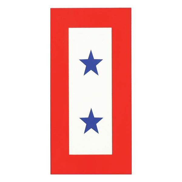 U.S. Two Blue Star Service 3 x 6 " Decal - Military Republic