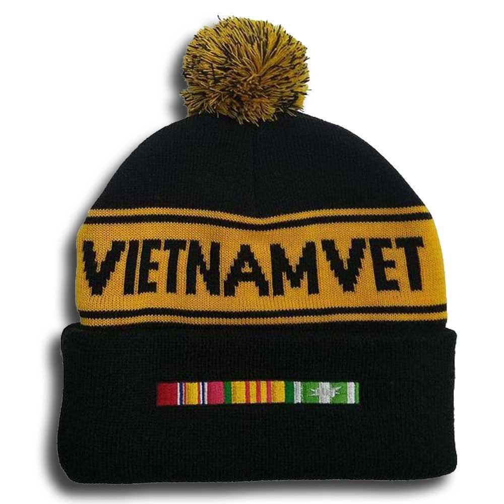 U.S VIETNAM VET Pom Pom Knit Cap-Military Republic