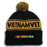 U.S VIETNAM VET Pom Pom Knit Cap-Military Republic