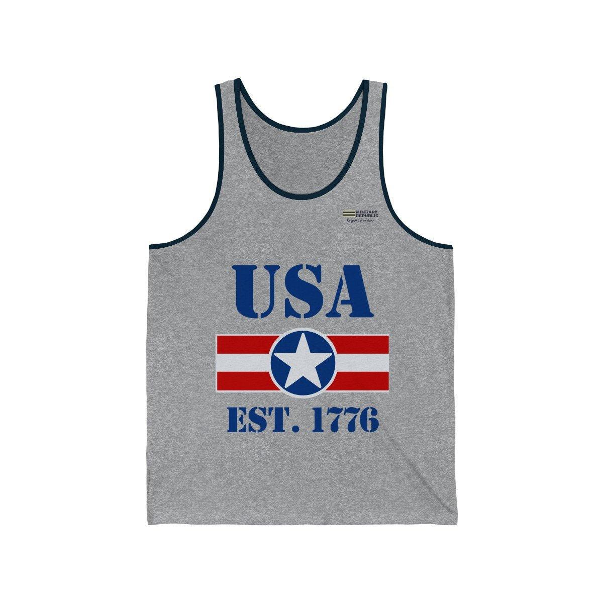 USA Established 1776 Unisex Jersey Tank Top - Military Republic