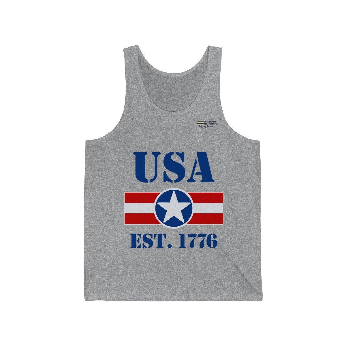 USA Established 1776 Unisex Jersey Tank Top - Military Republic