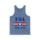 USA Established 1776 Unisex Jersey Tank Top - Military Republic