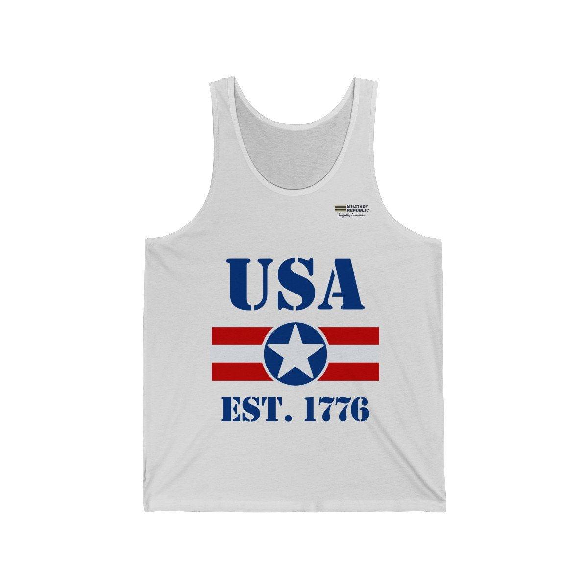 USA Established 1776 Unisex Jersey Tank Top - Military Republic