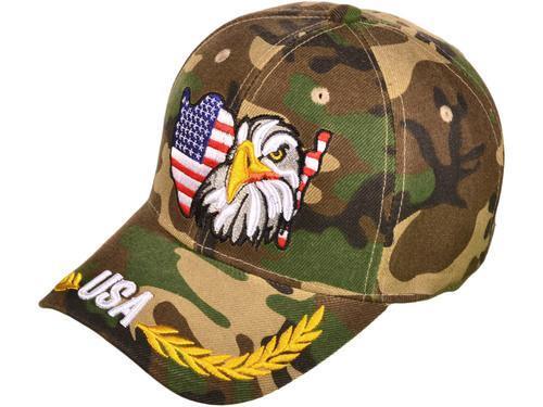 USA Flag & Eagle Patriotic Baseball Hat(Camo)-Military Republic