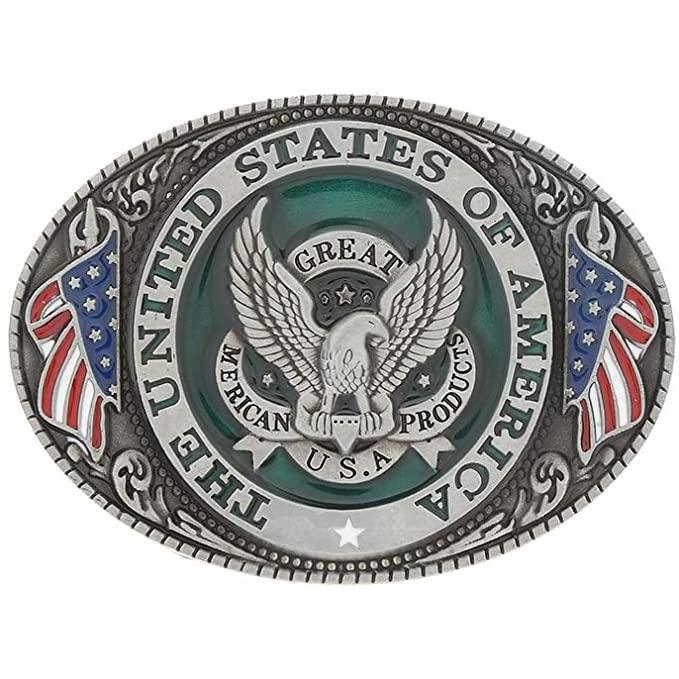 United States Eagle & Flag Zinc Alloy Belt Buckle - Military Republic