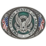 United States Eagle & Flag Zinc Alloy Belt Buckle - Military Republic