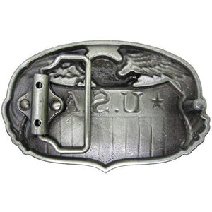 USA Flag, Eagle Shield Zinc Alloy Belt Buckle - Military Republic