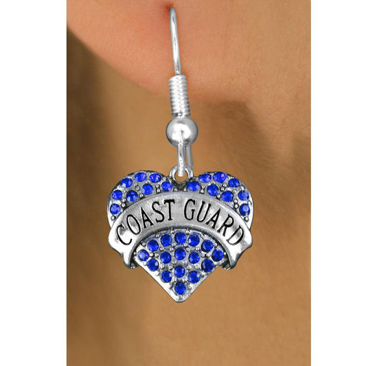 U.S. Coast Guard Heart Charm Earrings - Military Republic