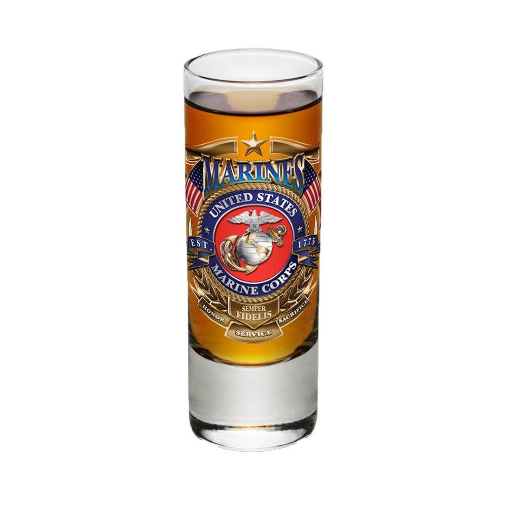 USMC Badge Of Honor Shot Glasses-Military Republic