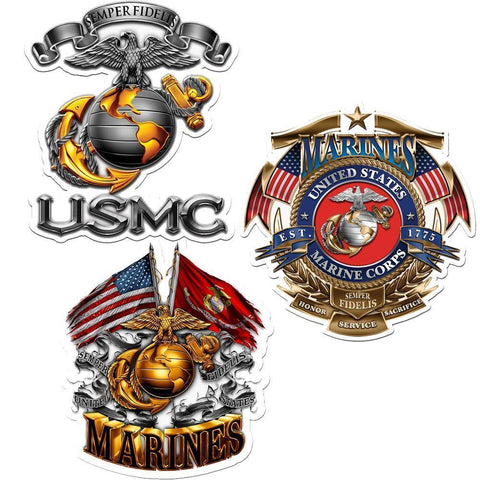 USMC Decal Trio Pack-Military Republic
