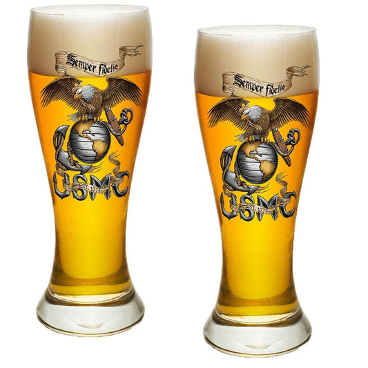 USMC Eagle Pilsner Glasses Set-Military Republic