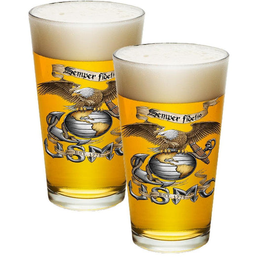 USMC Eagle Pint Glasses-Military Republic