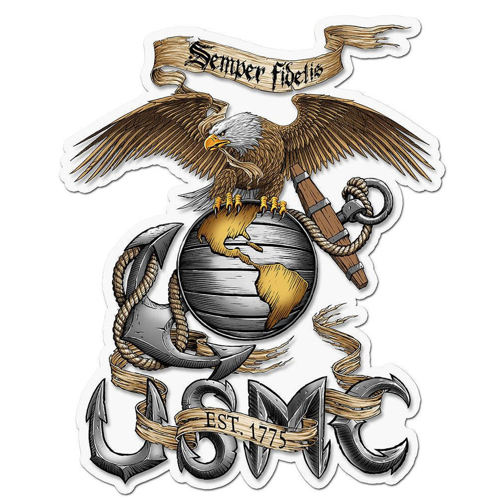 USMC Eagle Semper Fidelis DeCal-Military Republic