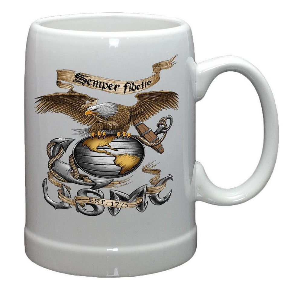 USMC Eagle Stoneware Mug Set-Military Republic