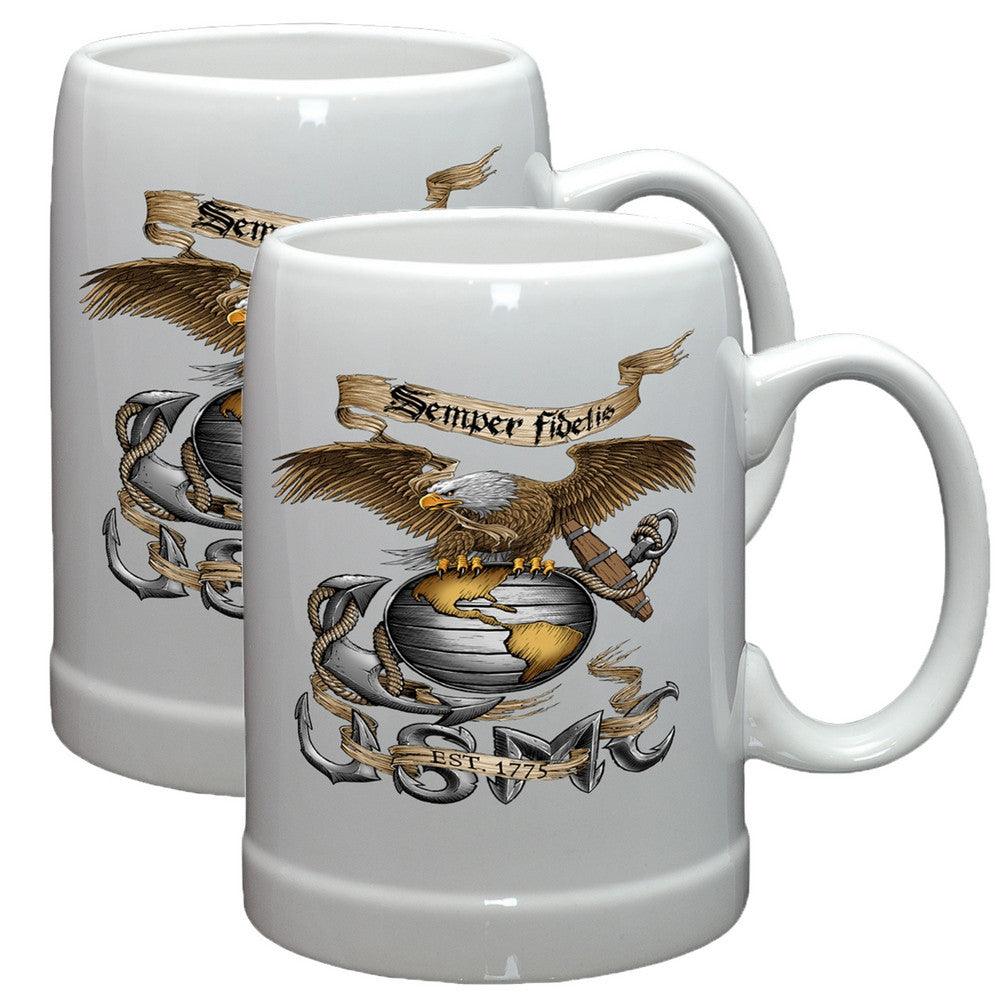 USMC Eagle Stoneware Mug Set-Military Republic