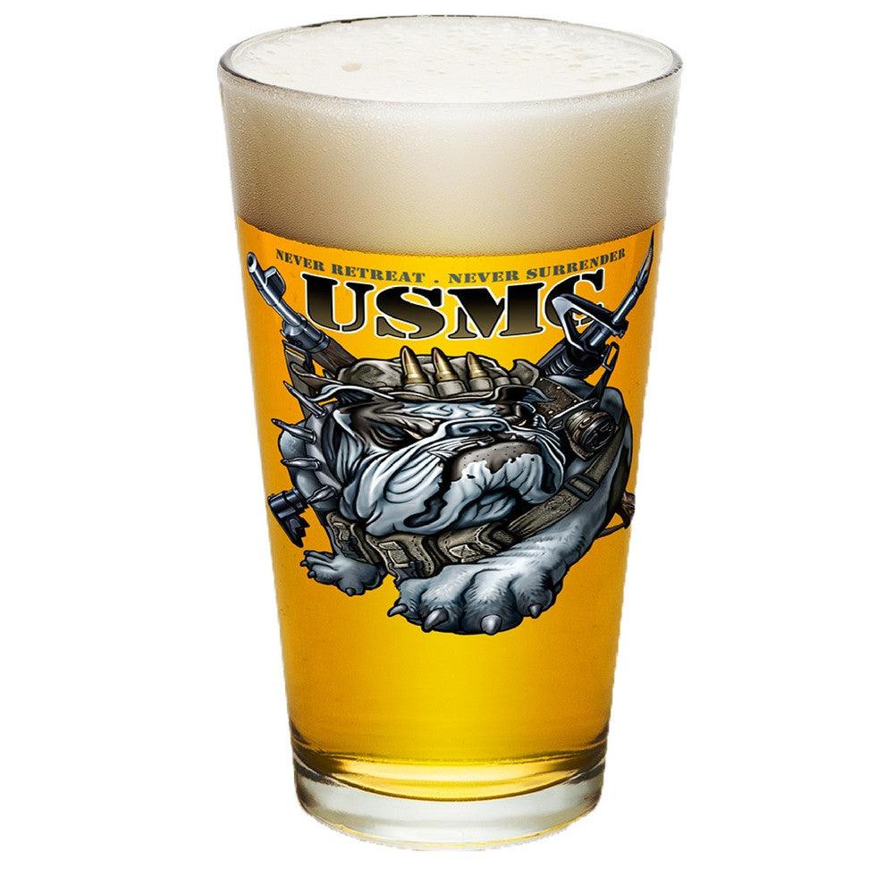 USMC Never Retreat Pint Glasses-Military Republic