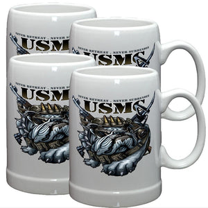 USMC Never Retreat Stoneware Mug Set-Military Republic
