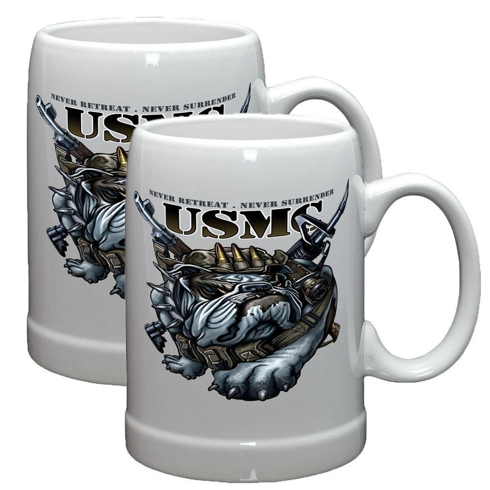 USMC Never Retreat Stoneware Mug Set-Military Republic