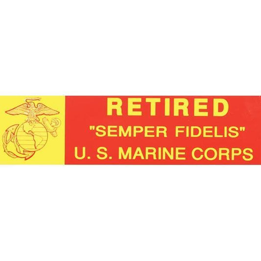 USMC Retired EGA Logo 3 x 11" Bumper Sticker - Military Republic