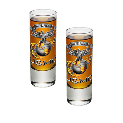 USMC Semper Fidelis Eagle Shot Glasses-Military Republic