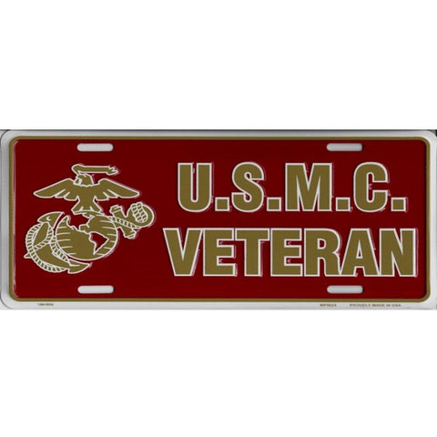 USMC Veteran Metal License Plate - Military Republic