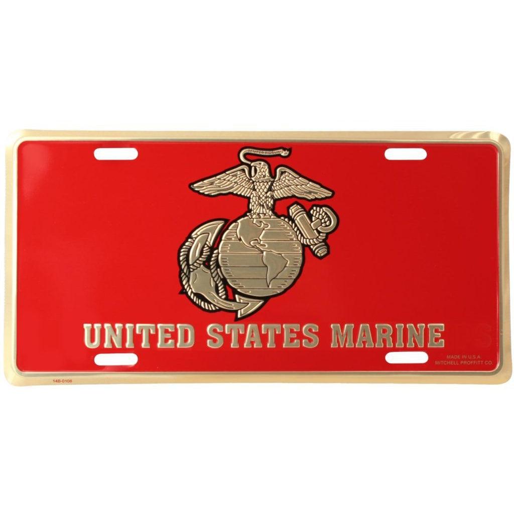USMC with Eagle Globe and Anchor License Plate - Military Republic