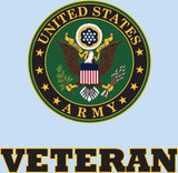 Veteran with U.S. Army Crest 3.75"x3.5" Decal - Military Republic