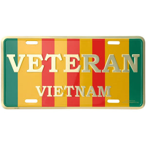 Vietnam Veteran with Service Ribbon License Plate - Military Republic