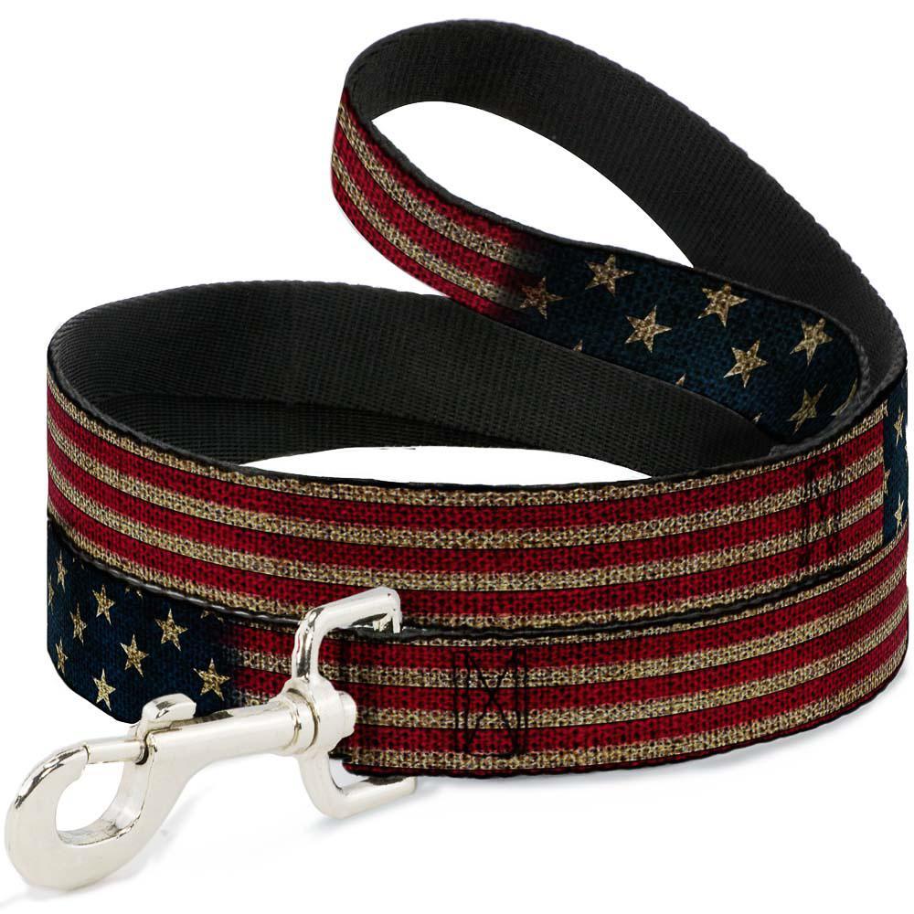 Dog Leash - Vintage Stretched US Flag - Military Republic