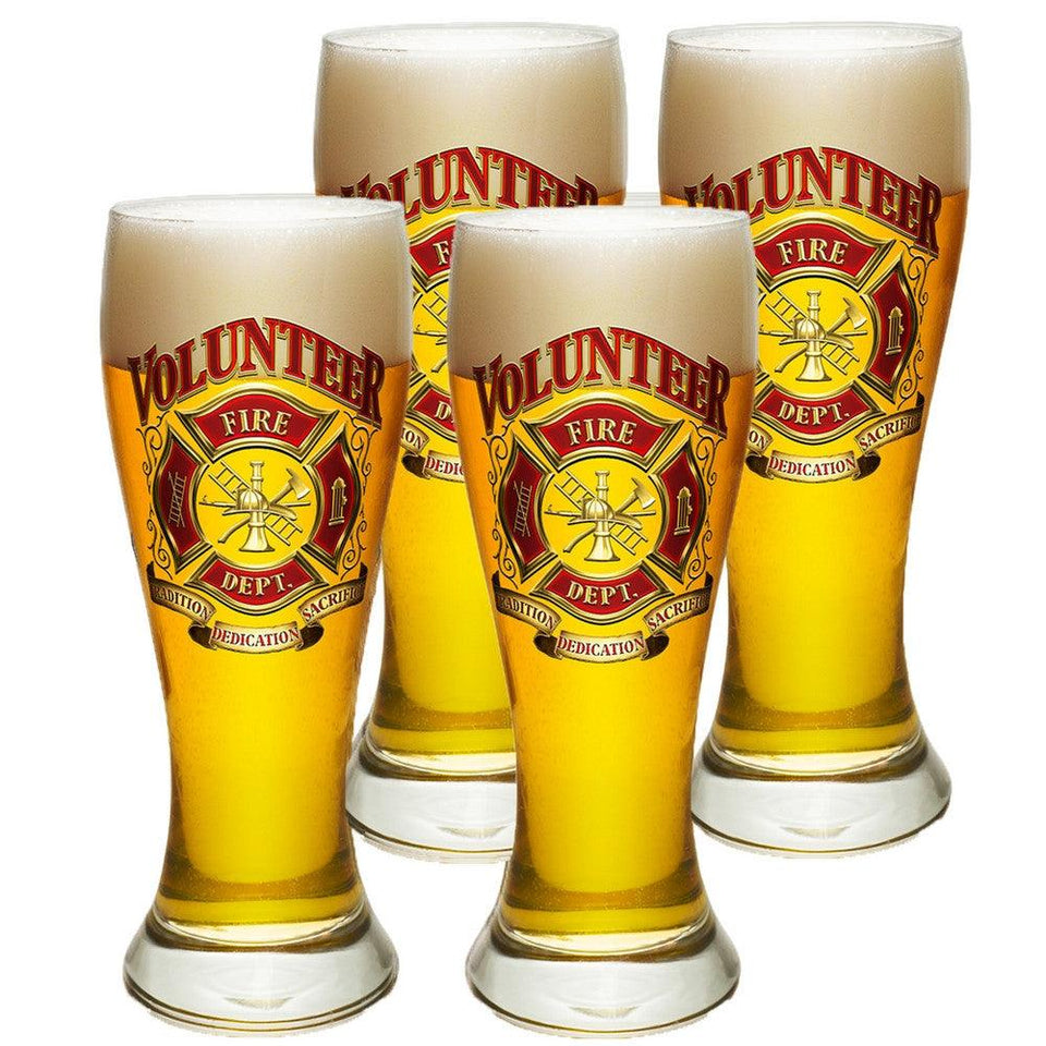 Volunteer Firefighter Pilsner Glass Set-Military Republic