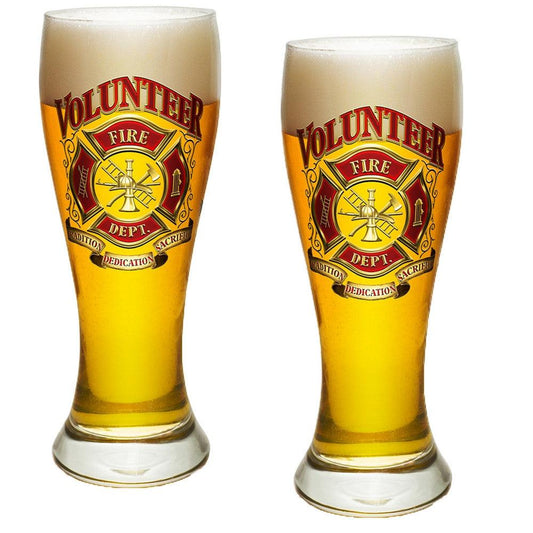 Volunteer Firefighter Pilsner Glass Set-Military Republic