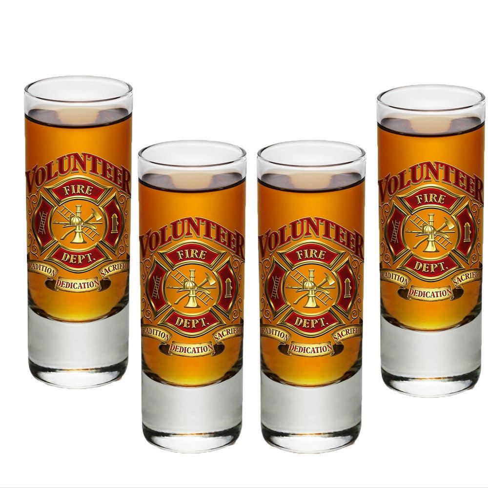 Volunteer Firefighter Shot Glasses-Military Republic