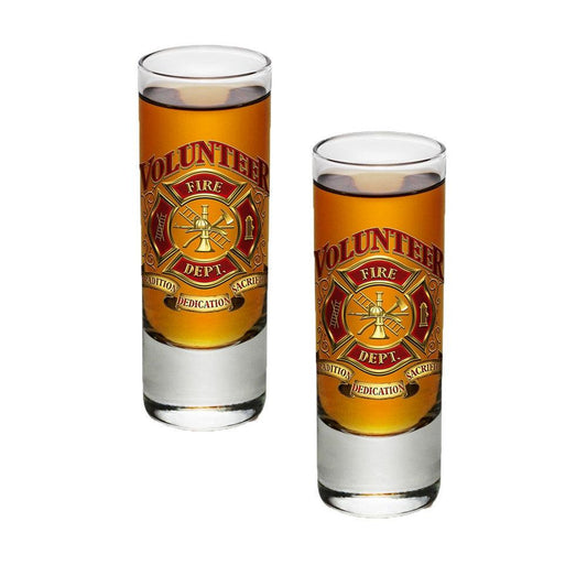 Volunteer Firefighter Shot Glasses-Military Republic