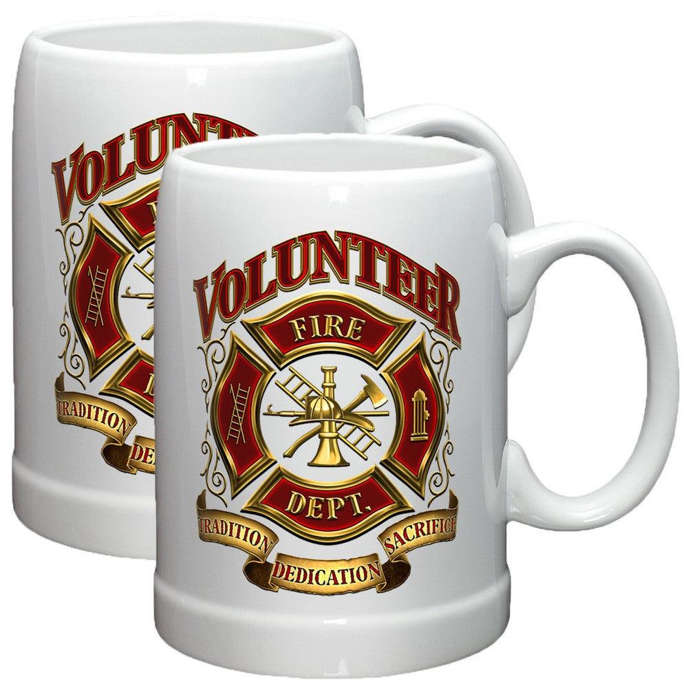 Volunteer Firefighter Stoneware Mug Set-Military Republic