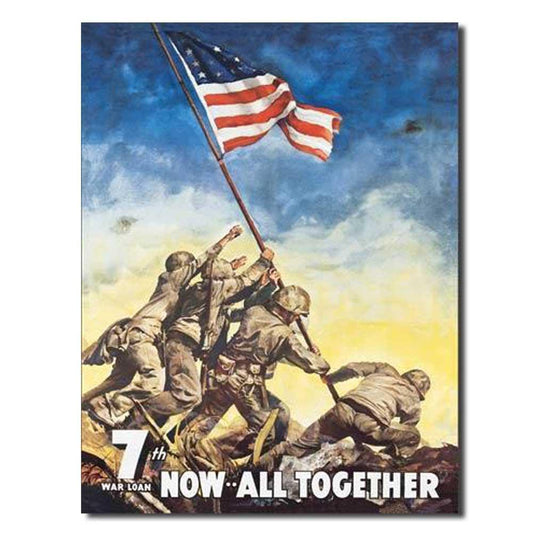 War Bonds - IWO JIMA Tin Sign-Military Republic