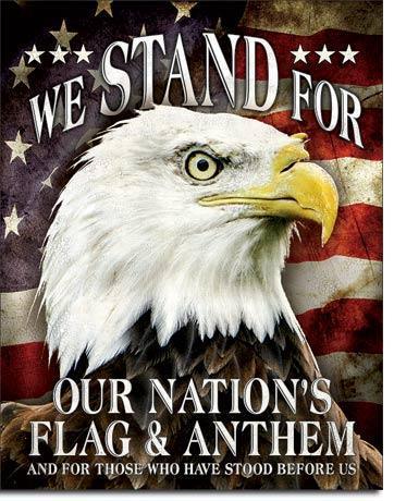 We Stand For Our Flag Tin Sign-Military Republic