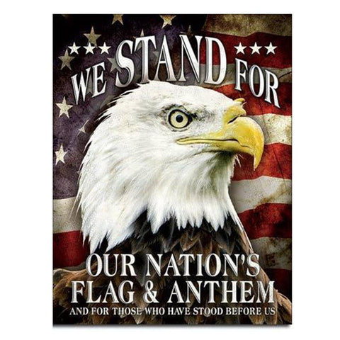 We Stand For Our Flag Tin Sign-Military Republic
