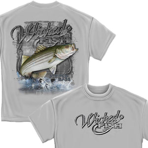 Wicked Fish Fighting Bass T-Shirt-Military Republic