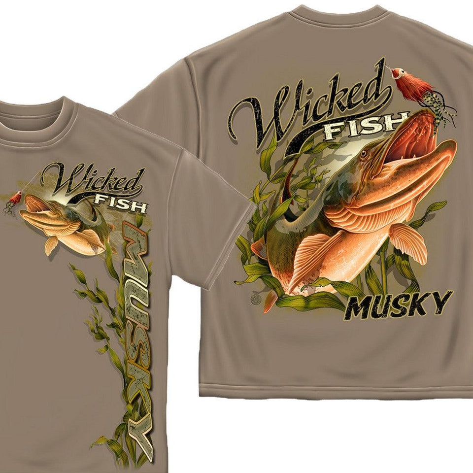 Wicked Fish Musky T-Shirt-Military Republic