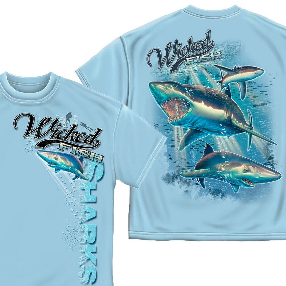 Wicked Fish Shark T-Shirt-Military Republic